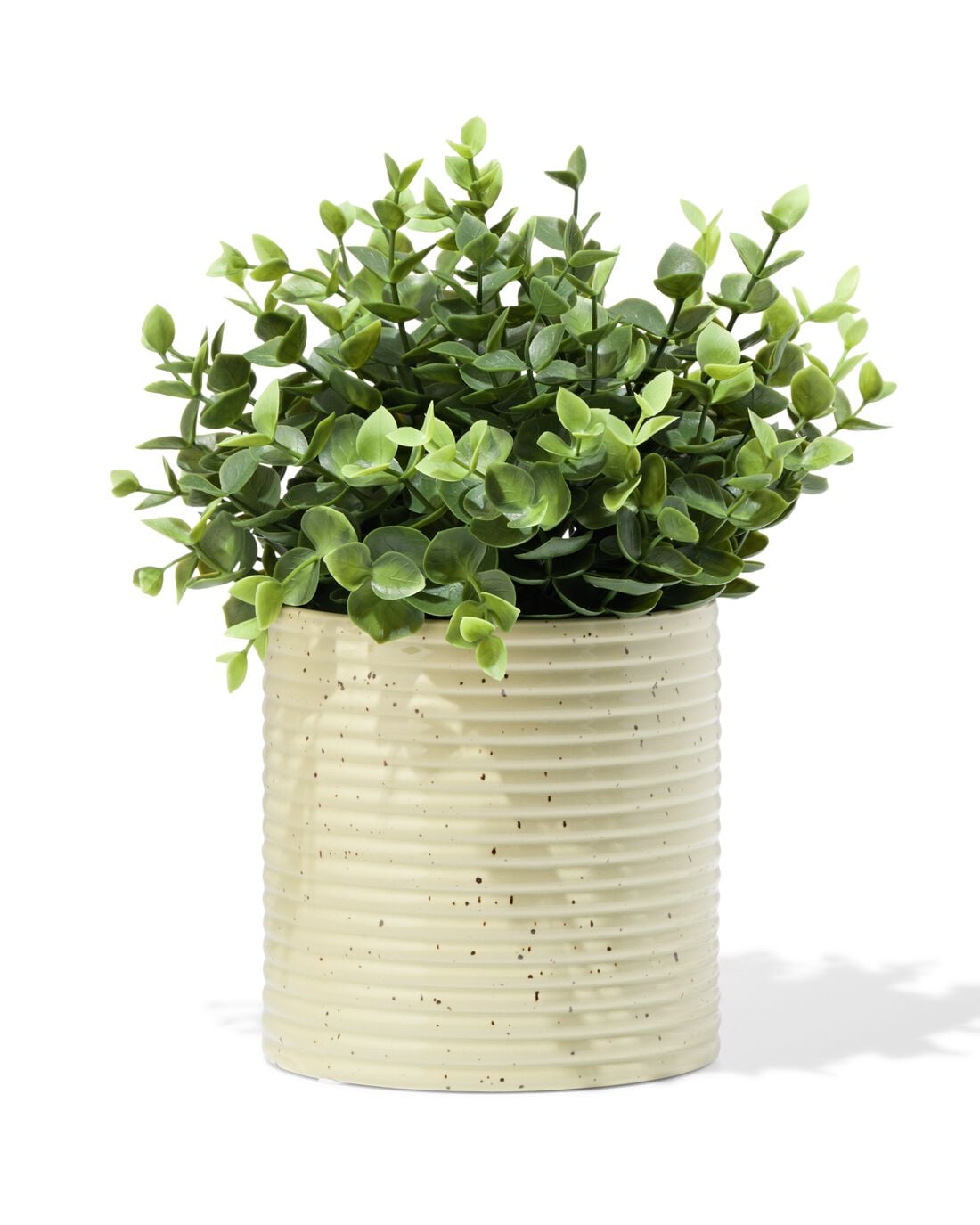 HEMA HEMA Bloempot ⌀13x13.4cm Keramiek Strepen Bruin (bruin),