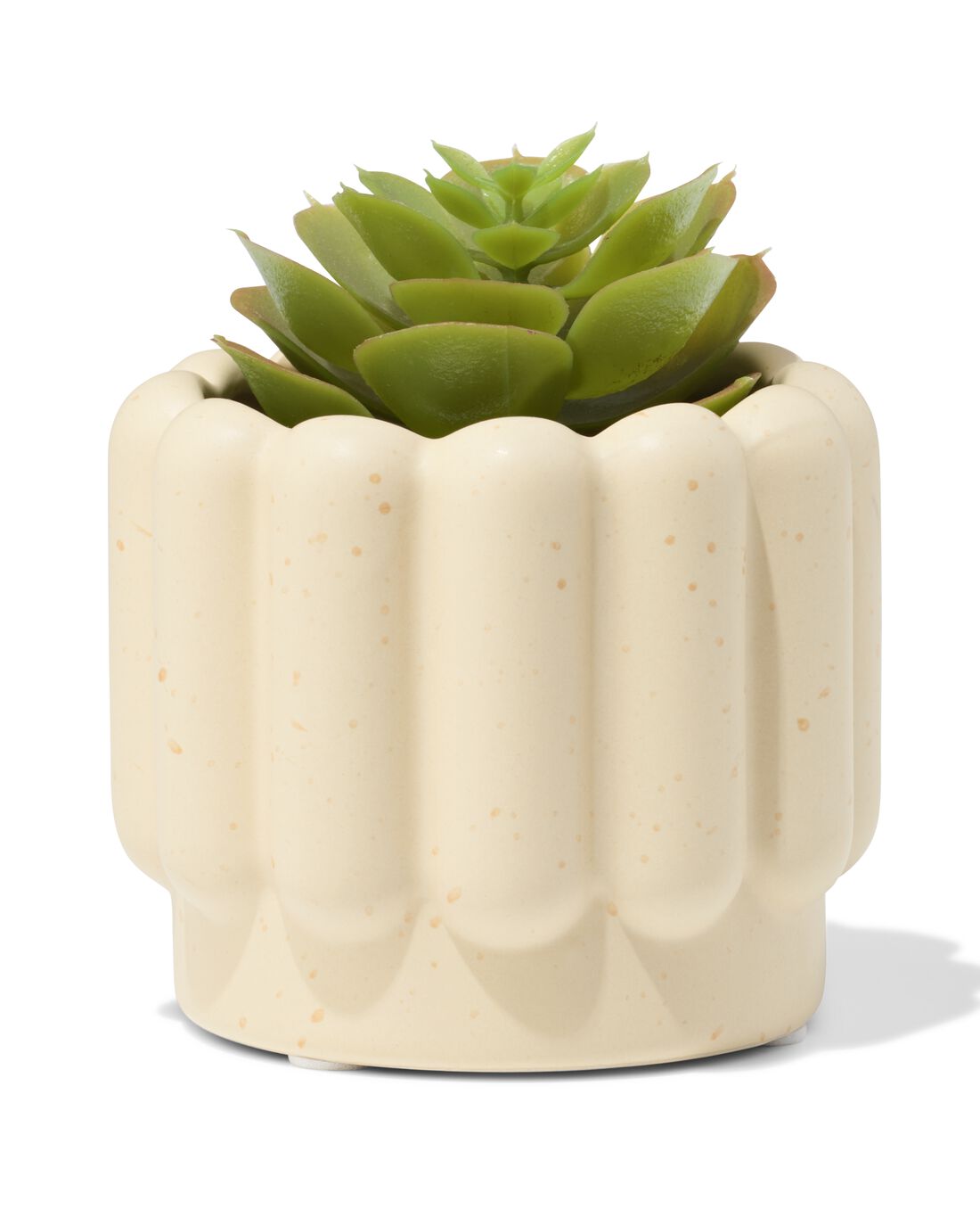 HEMA HEMA Bloempot ⌀7x6cm Keramiek Ribbels Zand (zand),