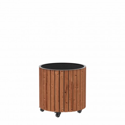 Hoge ronde ThermoWood plantenbak Ø55 x H55 cm