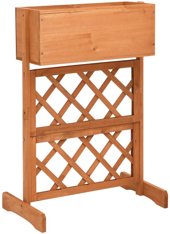 Houten plantenbak met klimrek 45x30x74 cm voor balkon