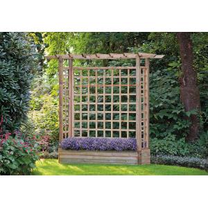 Houten rozenboog met bloembak 245×193 cm