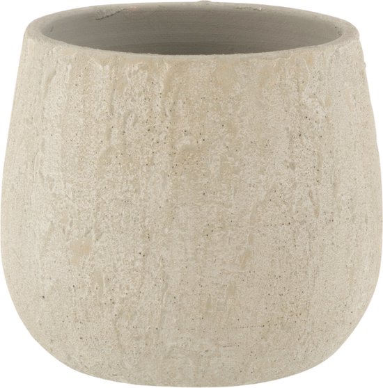 J-Line Keramieken Bloempot Spikkel Ø20 cm Grijs