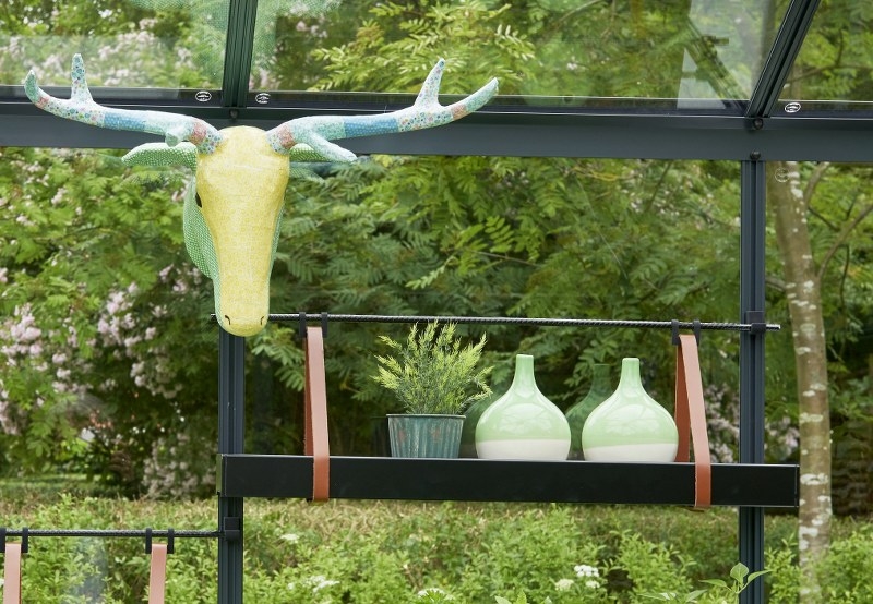 Juliana Plantenhangbak 76x14,5 cm Zwart Aluminium frame