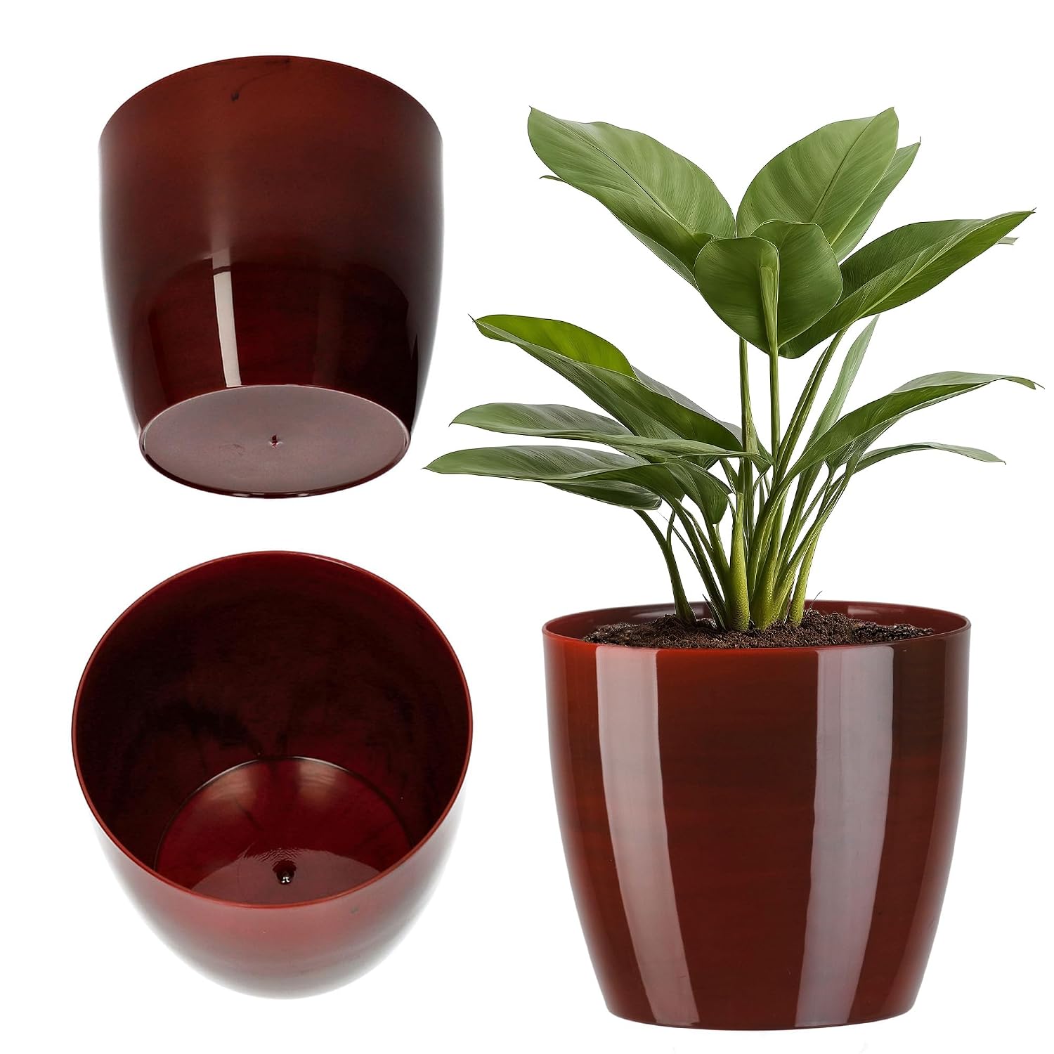 KADAX Plantenpot 16 cm Rood, Kunststof – Balkon & Binnen
