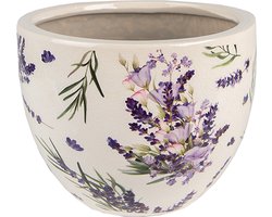 Sfeervolle Keramische Bloempot met Lavendelmotief Ø15 cm