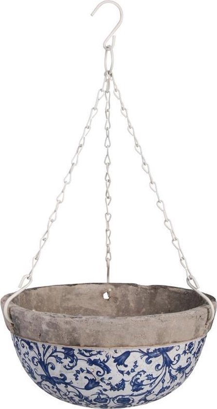 Blauwe keramische hangpot voor planten