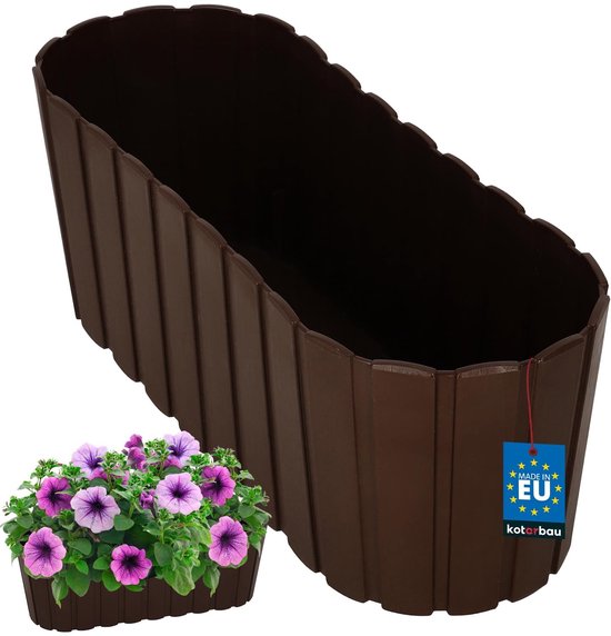 KOTARBAU Balkonbak 40x13x13 cm Kunststof Bruin Weerbestendig