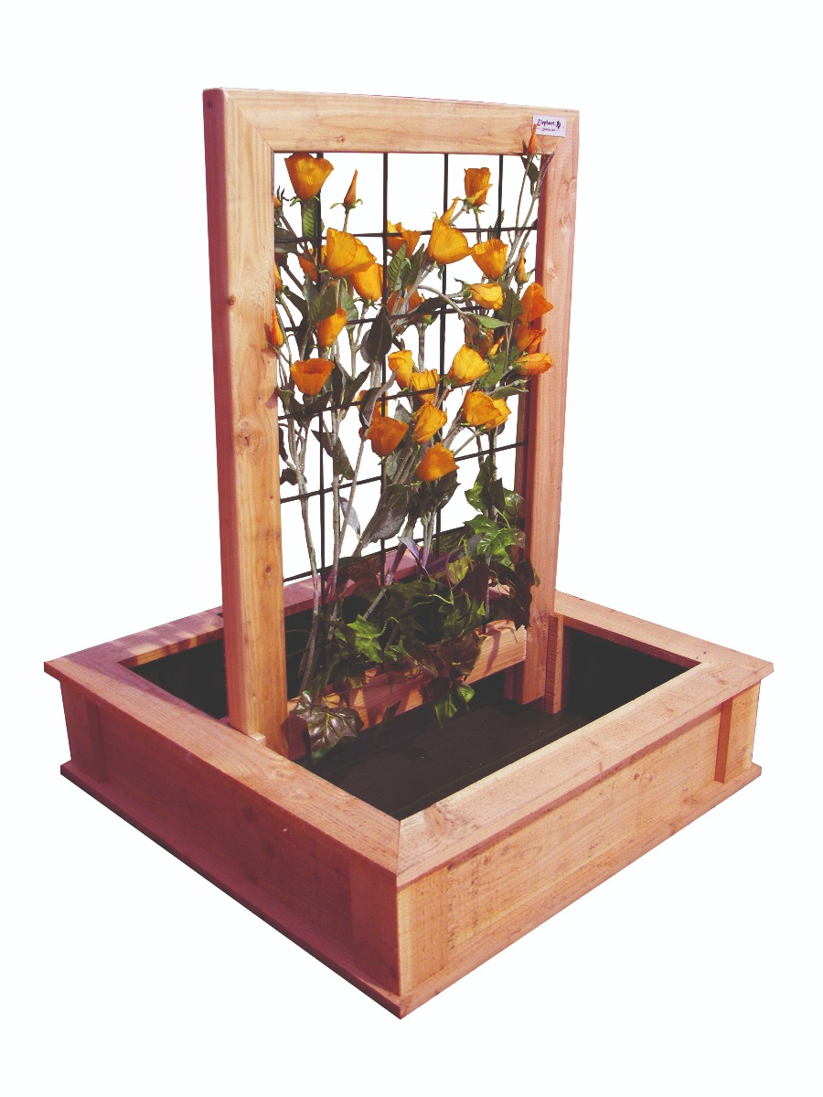 Kweekbak voor moestuin met klimrek (trellis)