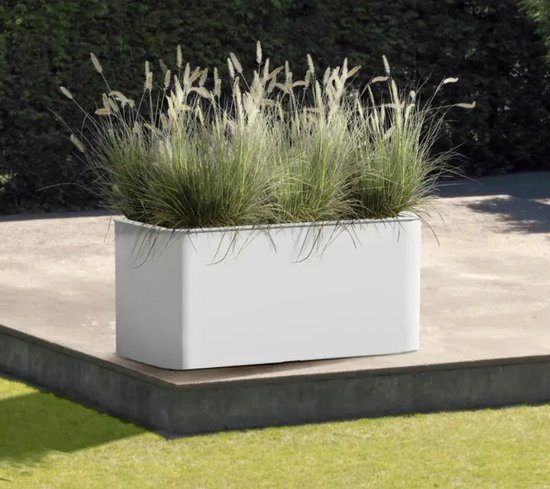 Lage witte plantenbak Terrassa 80x40x38 cm