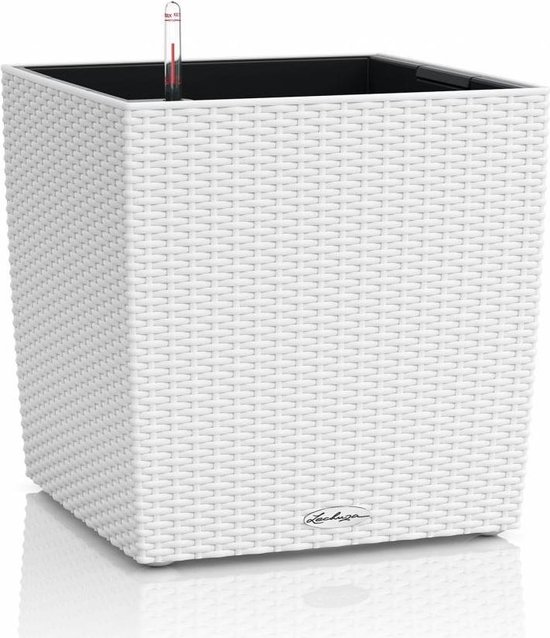 LECHUZA CUBE Cottage 30 Wit – Zelfbewaterende Plantenbak