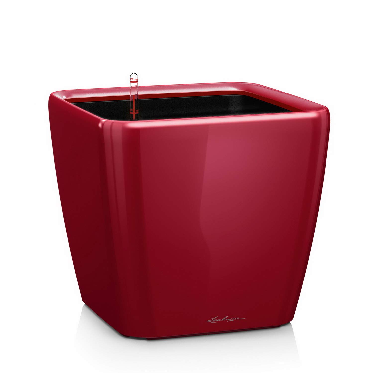 LECHUZA Quadro LS 28 Premium plantenbak - rood hoogglans