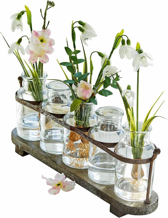 Decoratief Ranjo vaasjes (set van 5) bruin/helder - LOBERON