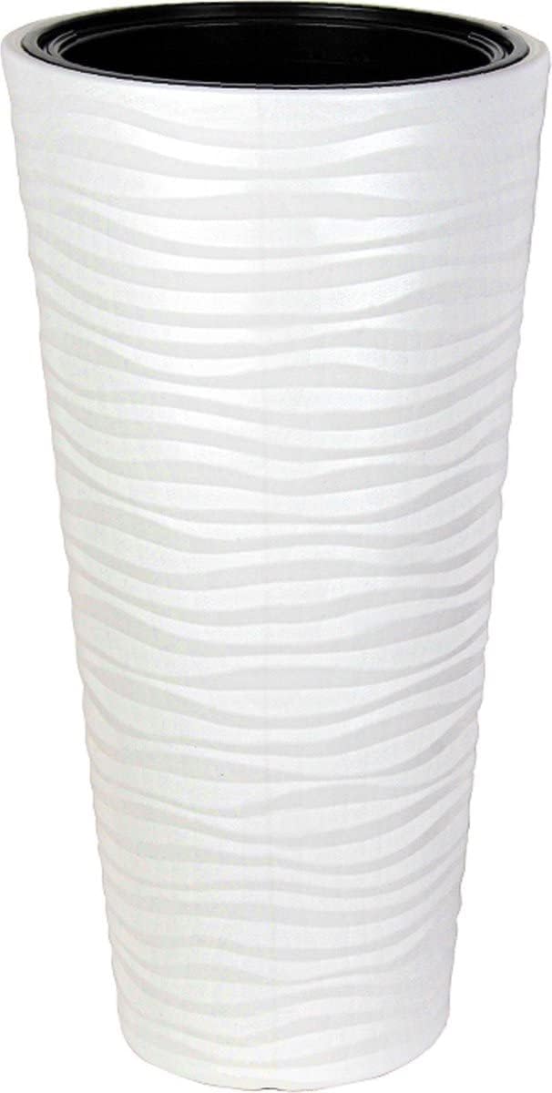 Witte hoge ronde plantenpot 80 cm - voor binnen en buiten