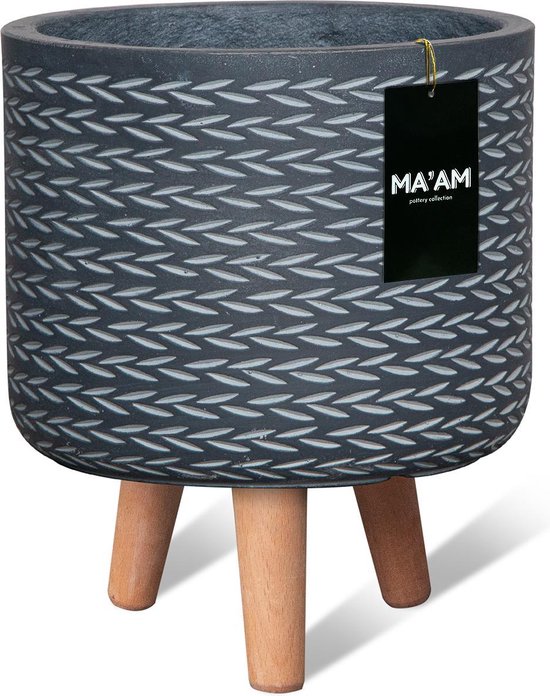 MAAM Eve plantenpot op pootjes Ø27×H32 - Zwart, FSC
