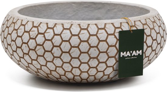 Grote plantenschaal Mila 40x18 cm beige - MA'AM Pottery