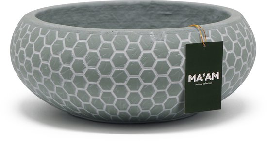 MA'AM Pottery Mila hexagon plantenschaal groen