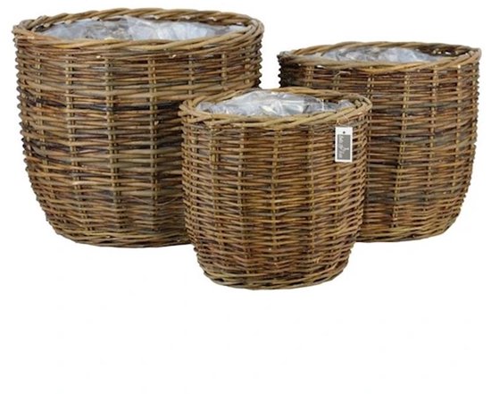 Ronde bruine opbergmand 33x32 cm