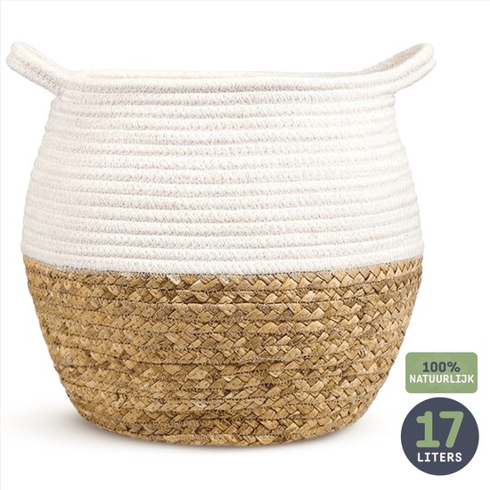Sophie Nordinn Opbergmand Orebro – Zeegras Wit/Bruin
