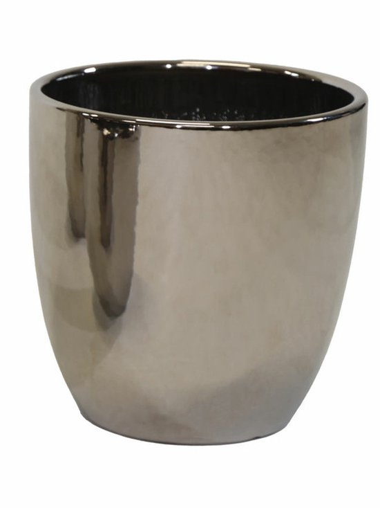 Zilveren bloempot Emperor rond glans 25x25 cm