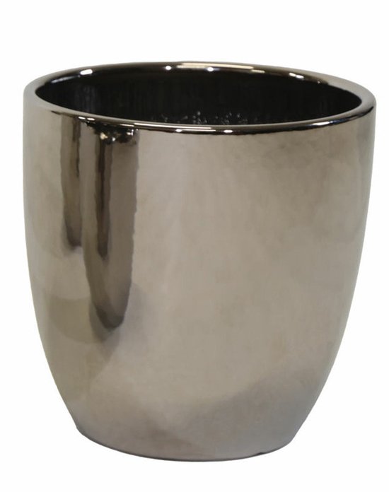 Elegante Bloempot Emperor Bullet Rond Zilver Ø24×H27 cm