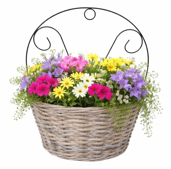 Muurhanger Plantenmand Assen 40 cm - Grijs (wilg)
