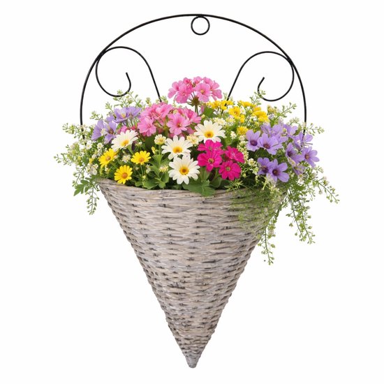 Plantenmand Muurhanger Assen 60 cm - Wilg, Grijs