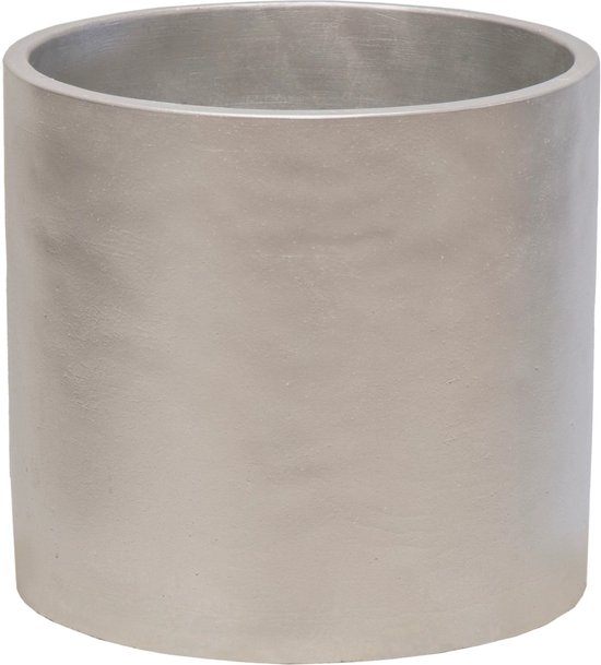 Zilveren keramische plantenpot D11×H10 cm - Mega Collections