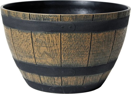 Kunststof plantenpot rond Ø40×H25 cm - bruin