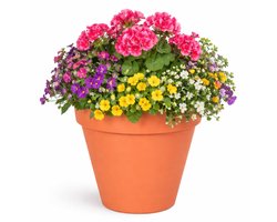Mega Collections Kunststof Plantenpot Oranje Ø20 x H17 cm