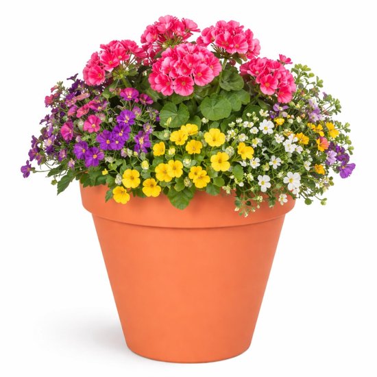 Mega Collections Kunststof Plantenpot Ø26×H22 cm Oranje