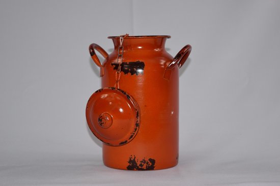 Oranje Melkbus met Deksel 10x23 cm - Tuin & Woondecoratie