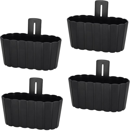 Rustieke hangende muurpot voor planten Antraciet 28 cm