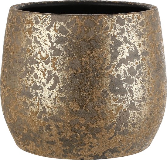 Mica Decorations Keramische Bloempot Goud Flakes 25x32 cm