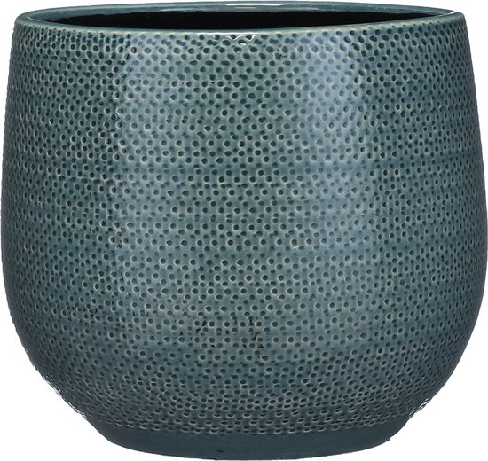 Mica Decorations Keramische Bloempot Midnight Blauw 25x20cm