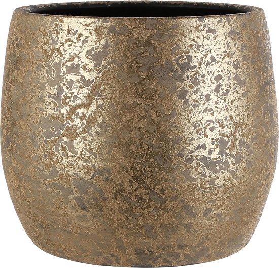 Clemente gouden bloempot 33,5x32 cm - stijlvolle plantenpot