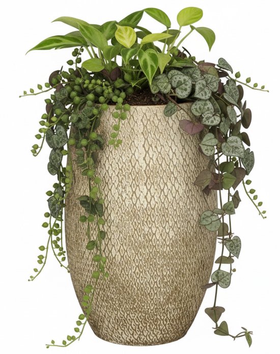 Mica Decorations Plantenpot Madeira 30x50 - Creme/Terracotta