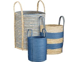 Mica Brooklyn Gevlochten Opbergmanden Set van 3 42x35cm
