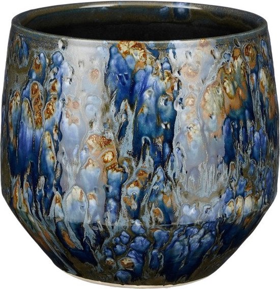 Mica Decorations Harris Bloempot Keramiek 20×20×18 cm Blauw