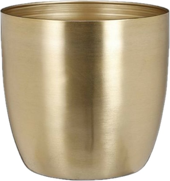Gouden metalen plantenpot Ø20×H19 cm - Mica Decorations