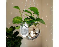 MikaMax Disco Spiegelbol Plantenpot met Ketting