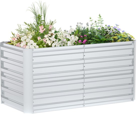 NAIZY Gegalvaniseerde Plantenbak 120x60x58 cm voor Tuin