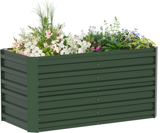 Stevige gegalvaniseerde verhoogde moestuinbak 120x60x58 cm