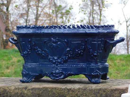 Aluminium Plantenbak Art Nouveau 55 cm - Donkerblauw