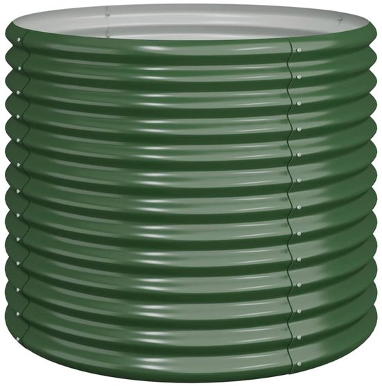 XL Ronde Buitenplantenbak 80x68 - Gepoedercoat Groen Staal
