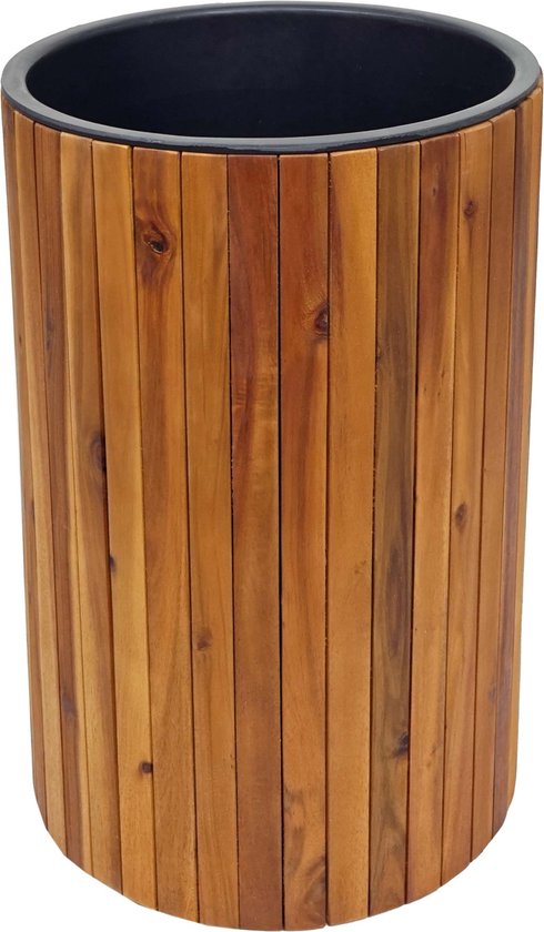 Ronde buiten plantenbak acaciahout 50x34 cm bruin - MVG