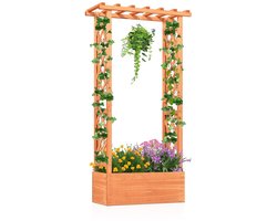 Plantenbak met klimrek - oranje en weerbestendig