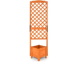 Houten buiten plantenbak met klimrek 26L - Oranje