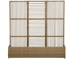 Verhoogde polyrattan plantenbak met klimrek 103x29x103
