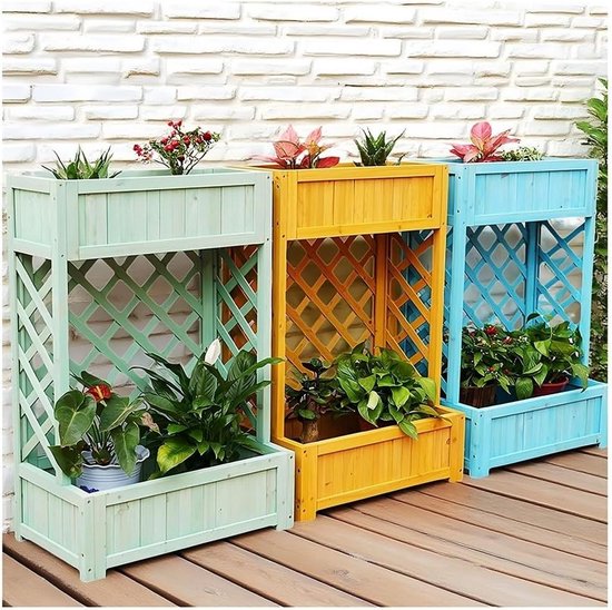 Verticale 2-laags plantenbak voor klimplanten 60x35x90 cm