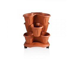 Modulaire Trifoglio plantenbak 3-laags terracotta 40x40x51